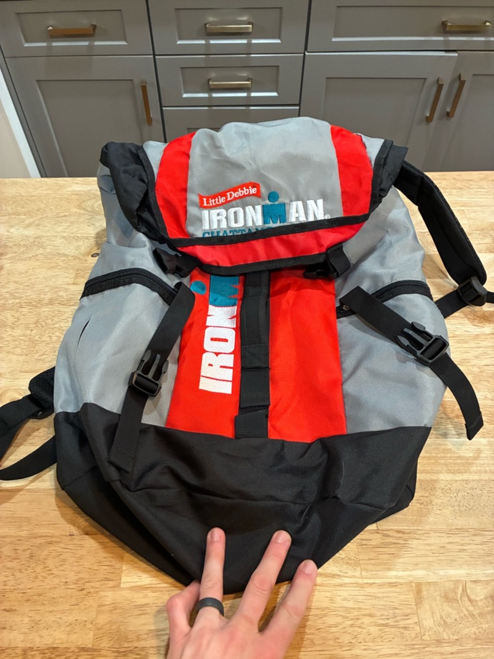 Ironman Chattanooga Backpack Black And Red (not Dated) Little Debbie Rare
